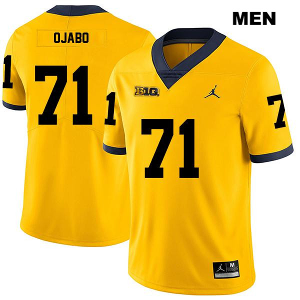 Men's NCAA Michigan Wolverines David Ojabo #71 Yellow Jordan Brand Authentic Stitched Legend Football College Jersey XW25B38QY